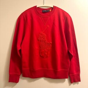 Polo Ralph Lauren Red Sweatshirt Big Textured Logo S